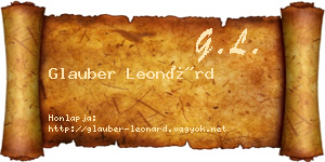 Glauber Leonárd névjegykártya